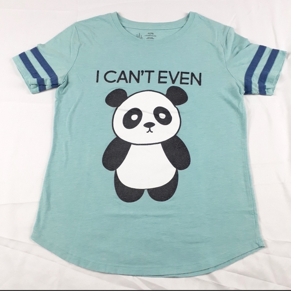 Cold crush , I can’t even panda T shirt, size 14 , blue.